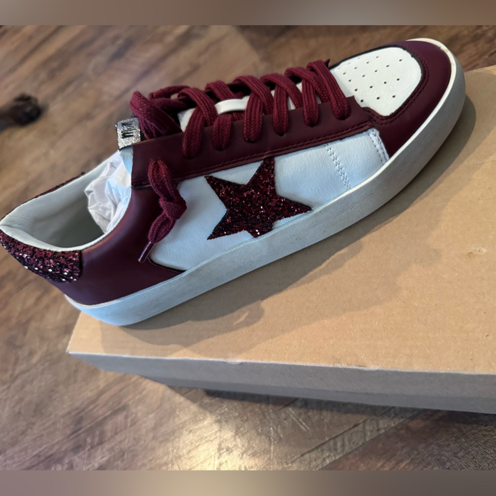 👟MIMI CANDACE SNEAKER MAROON GLITTER👟
